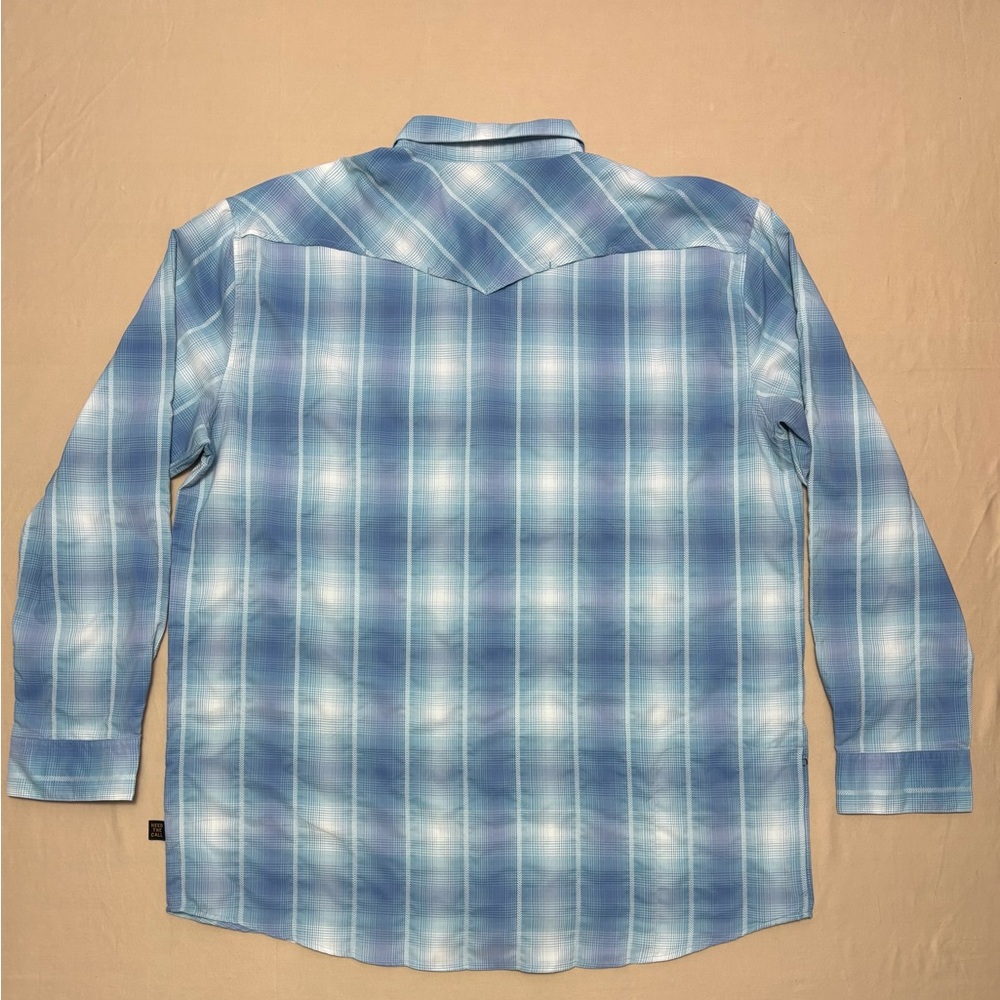 Howler Brothers Blue Plaid Casual Button-Down Shirt - Picture 2 of 8